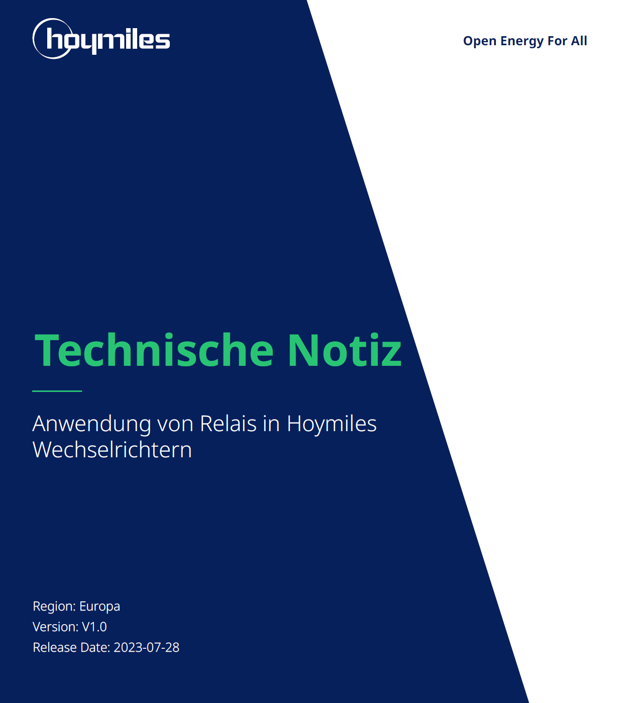 shinetech-Hoymiles Statement zur integrierten Kuppelschaltung (Relais)