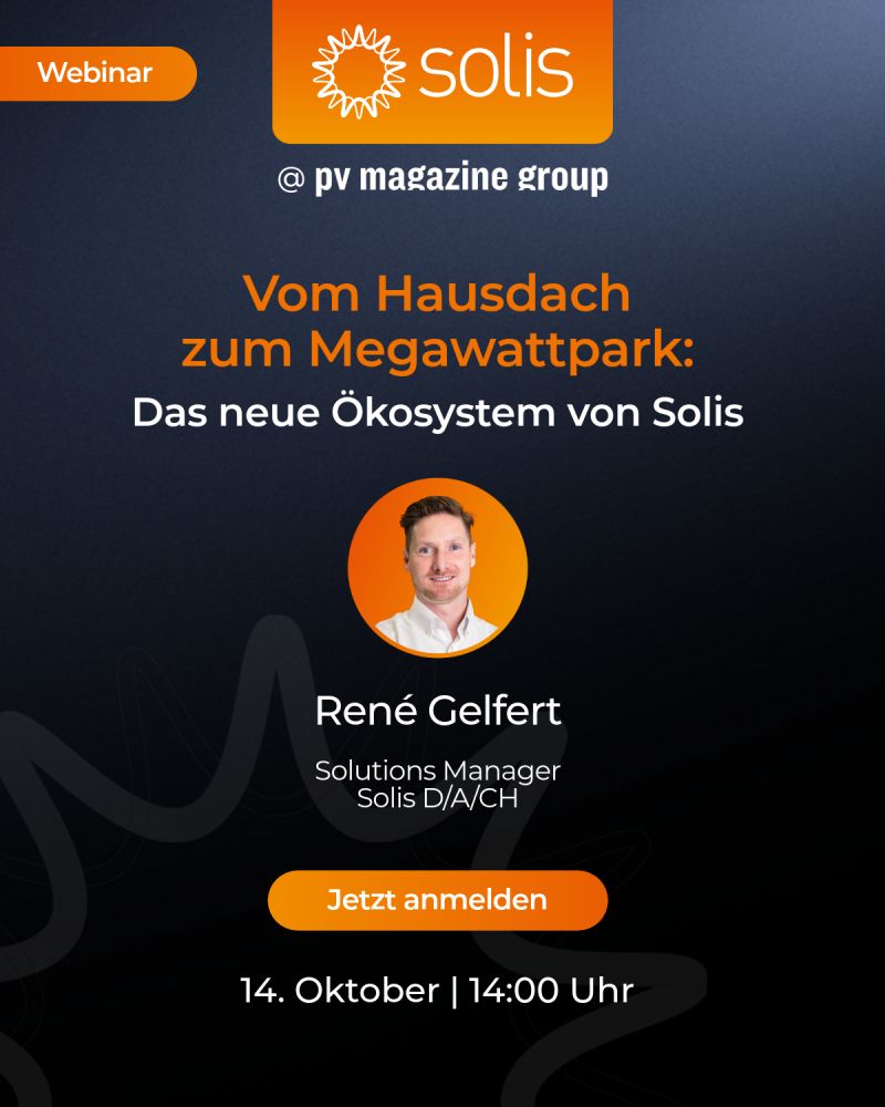 pv magazine Webinar | Vom Hausdach bis zum Megawatt: Solis zeigt sein vernetztes Energie-Ökosystem